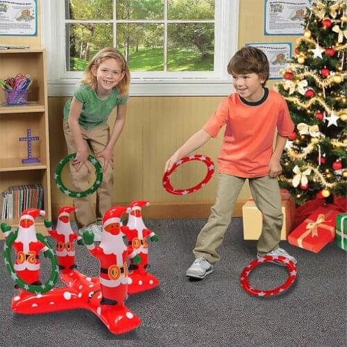 Inflatable Christmas Tree Ring Game Set Throwing Ring Toy Christmas Game New Design Party Game Supplies Interactive Toy 2