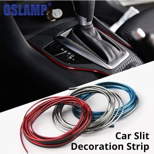 Oslamp 5M Car Styling Interior Exterior Decoration Strips Moulding Trim Dashboard Door Edge Universal For Cars Auto Accessories