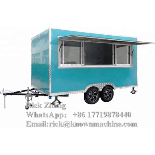 KN-400 Square Roof Mobile Food Trailer Cart Truck with Sliding Windows And Cooking Equipment