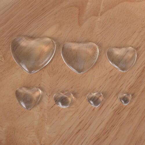 Transparent Glass Love Heart Shape Flat Back Cabochons Demo Cameo For Jewelry Making DIY Charms Pendant Accessories Findings