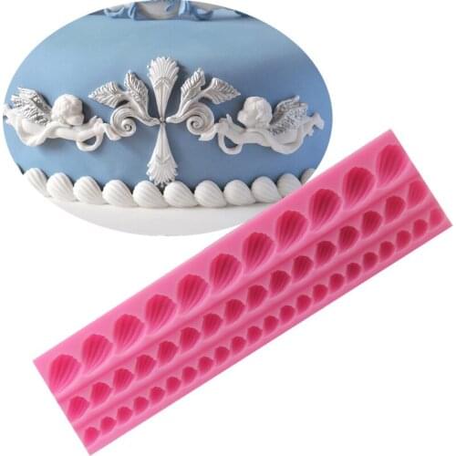 Shells around shape fondant cake mold diy chocolate decoration light clay baking tool silicone mold