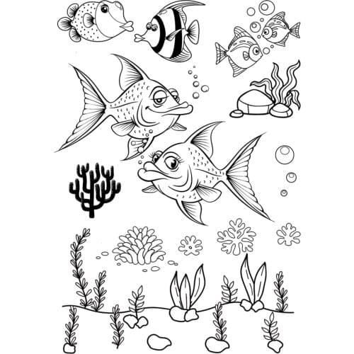 AZSG Various Goldfish Clear Stamps For DIY Scrapbooking Decorative Card Making Crafts Fun Decoration Supplies