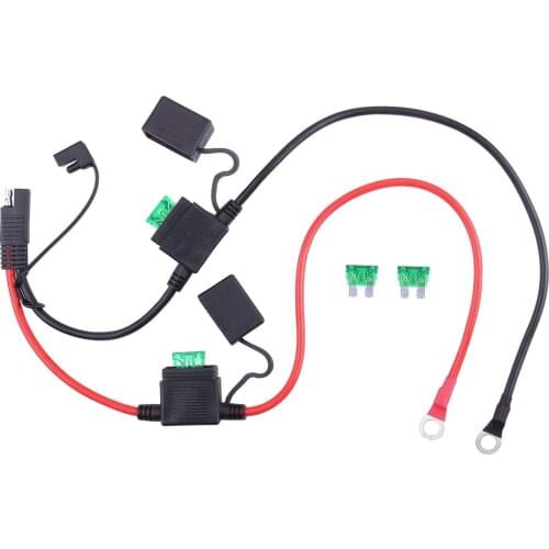 SAE to O Ring Terminal Harness, with 30A Protection Fuse, 2-Pin Quick Disconnect Plug,SAE Battery Extension Cable for Motorcycle