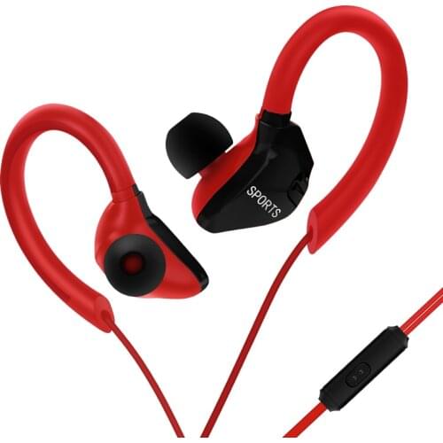 M&J 3.5mm Ear Hook Stereo earphone Sport Running Headset Earbuds Bass Earphones With Mic For iPhone Samsung Xiaomi IOS Android