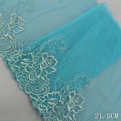 31Yds Light Yellow Blue Flower Edge Lace Trim Mesh Tulle Fabric For Clothes Skirt Hem Underwear Sewing Craft DIY Apparel Fabric