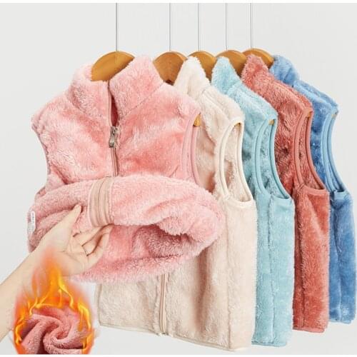 Thick Warm kids vest for girls Fleece waistcoat toddler girl vest infant winter autumn sleeveless jacket children outwear Boys