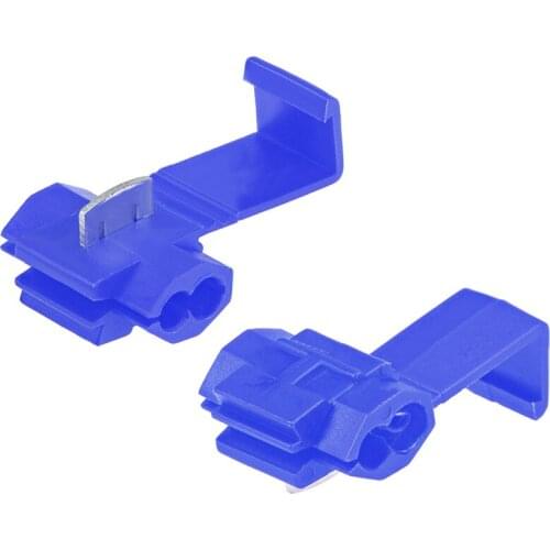 Uxcell Quick Splice Terminals T-Tap Electrical Wire Crimp Connectors AWG 18-14 Blue 50 Pcs