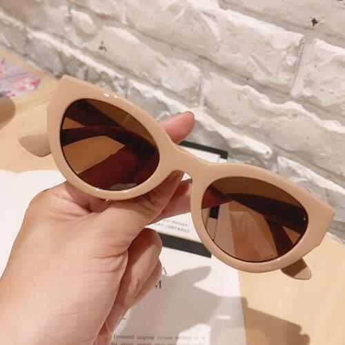 Vintage Candy Color Round Cat Eye Sunglasses For Women Pink Green Unv400 Sun Glasses Men Retro Black Small Gradient Eyewear