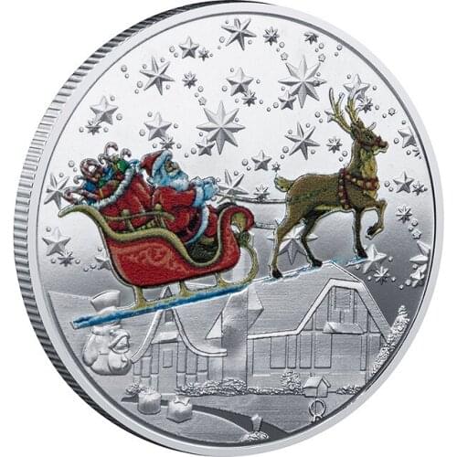 High Quality Brand New Christmas Santa Claus Commemorative Coin Gold Silver Souvenir Collectible Art Crafts