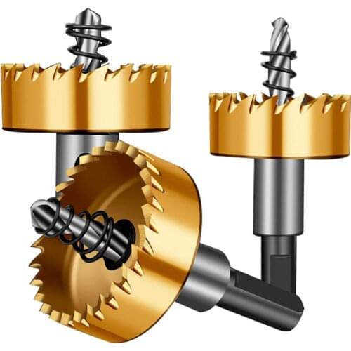 1PCS HSS Titanium Hole Saw 12-80mm Metal Drill Bit Stainless Steel Alloy Iron Cutter