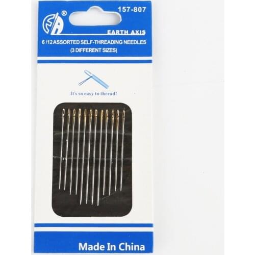 12 pcs / lot blind Needles gold tail easy to go through from side hand sewing embroidery tool DIY needlework Sewing Needles