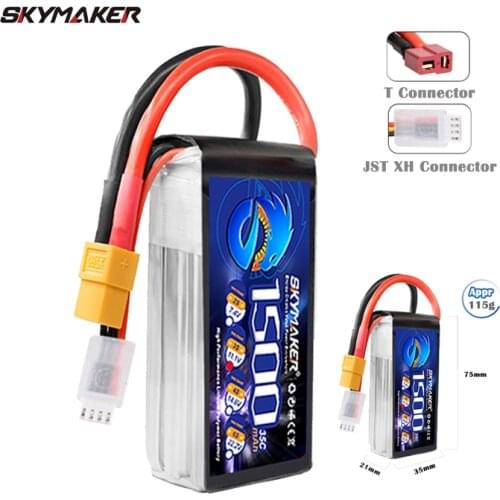 2PCS LiPo Battery 11.1V 1500Mah 35C 50C XT60 T Plug for WLtoys V950 RC Drone Helicopter Toys Lipo 3s Skymaker Battery Car Parts