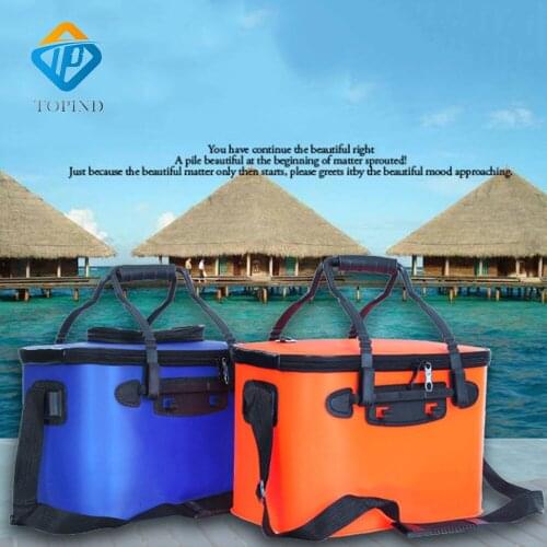 2PCS TOPIND 3 Color Large Folding Live Fish EVA Carp Bar Bucket Water Tank With Handle Bags Fishing Box