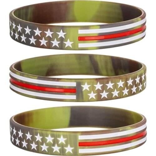 300pcs American USA Flag in Forest Camo Silicone Wristbands Bracelets Free Shipping by DHL