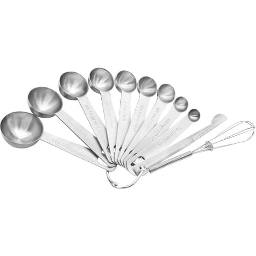 304Stainless Steel Measuring Spoons Set 18/8 Steel Heavy Duty Measuring Spoons for Flour Coffee Liquid 1/8 1/4 1/2 3/4 tsp