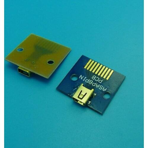 5pcs Mini 8P female test board MINI8P tail plug PCB test stand female socket data amplifier board