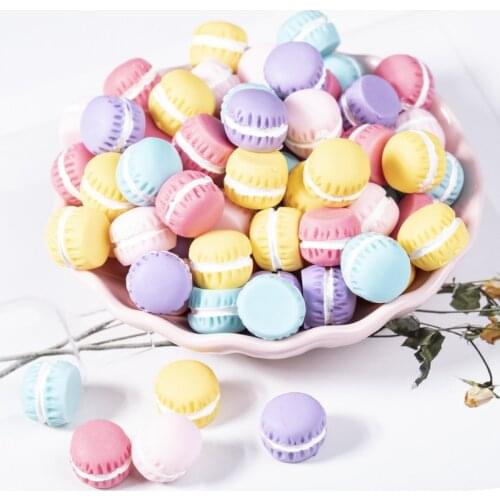 50Pcs 14mm Cute Food Nail Charms Macaron Biscuits 3D Studs Rhinestones Sweet Resin Gem Stones For Manicure DIY Nail Art Crafts