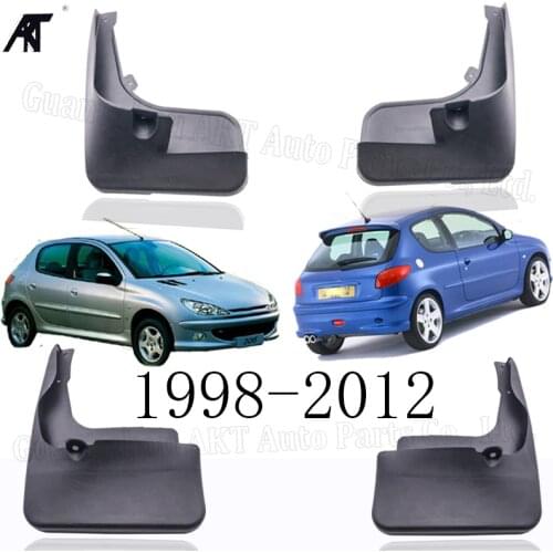 Car Mudflaps Splash Guards Mud Flap Mudguards Fender For Peugeot 206 Hatchback Hatch 1998-2012 Front Rear Molded Mud Flaps