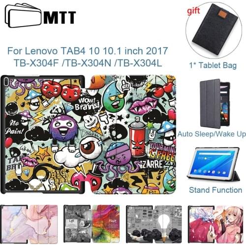 MTT Tablet Case For Lenovo Tab 4 10 10.1 inch TB-X304F TB-X304L TB-X304N PU Leather Folio Flip Stand Cover Protective funda