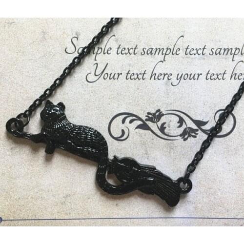 Black Witches Cat,Witch Gift,Cat Lover Gift,Alternative Jewelry,Gothic Wiccan Pagan,Gift for Her,Halloween Cat