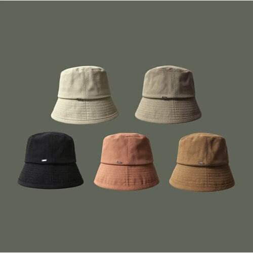 MYZW 2021 Woman Solid Hat Fashion Bucket Cap Girls Korean Style Headwear Outdoor Sun Gorros Beaines Sunscreen Cap Panama