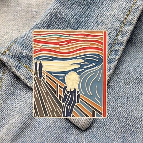DZ998 Creativity Art oil Painting Enamel Pin Brooch Backpack Collar Hat Badge Women Men Lapel Jewelry Gifts