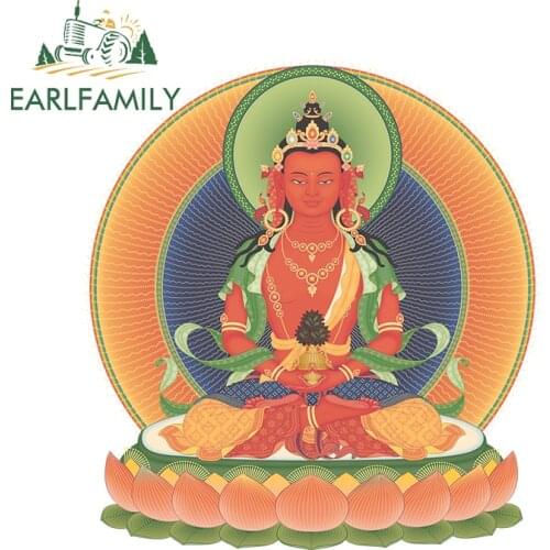 EARLFAMILY 13cm x 12.1cm for Buddha Anime Car Stickers Creative Camper Vinyl Material Scratch-proof Vehicle Window Trunk Decal