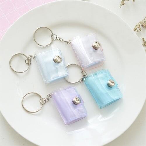 16 Pockets Photo Album for Mini Photo Sticker Jelly Color Card Holder 2 Inch Photos Holder Portable Key Chain Desk Accessories