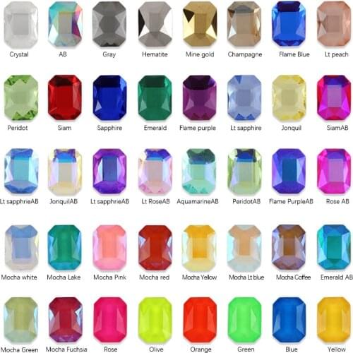 Hot sale Nail Art Rhinestone Re-octagonal 6X8mm Flatback Crystal Stones DIY Decorations Manicure Diamond For Nail art decoration