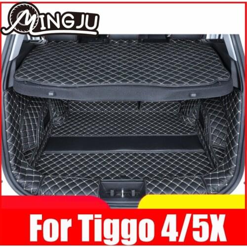 Leather Car Trunk Mats Cargo Liner for Chery Tiggo 4 2020 2021 Tiggo 5x rear boot Carpet Pad Cover Accessories Catpet Floor mat