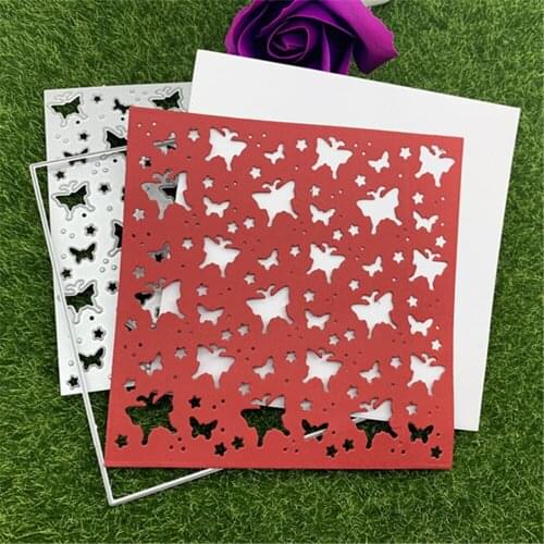 Square butterfly background Metal Cutting Dies Stencils For DIY Scrapbooking Decorative Embossing Handcraft Die Cutting Template