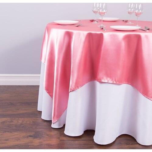 10Pcs 72"*72" Strawberry Ice Square Table Overlay For Round Wedding/Party/Dinning Table Decoration Free Shipping