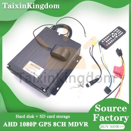 Multi language vehicle mounted video recorder NTSC / PAL 8CH hard disk SD card mobile DVR with built-in GPS module