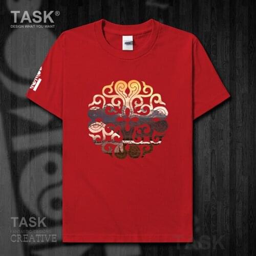 Mongolia MNG Mongol Mongolian element mens t shirt Top t-shirt Short sleeve clothes cotton summer casual Fashion Ethnic totem 07