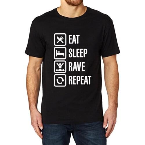 Lyprerazy Mens Eat Sleep Repeat Funny Printed T-Shirt