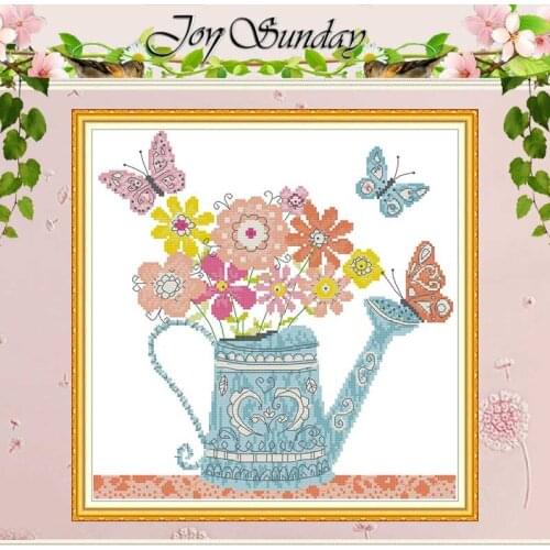 Flower Pot Painting Counted 11CT 14CT Cross Stitch Set DIY wholesale Chinese Cross-stitch Kit Embroidery Needlework Home Decor