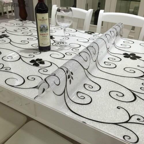 2020 New Creative Modern Pvc Table Cover Home Textile Waterproof Oil Cloth Soft Glass Tablecloth Placemat Pad Thickness 1.0mm