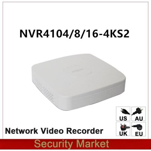 Original dahua English version NVR4104-4KS2 NVR4108-4KS2 NVR4116-4KS2 4/8/16 CH Smart 1U 4K&H.265 Lite Network Video Recorder