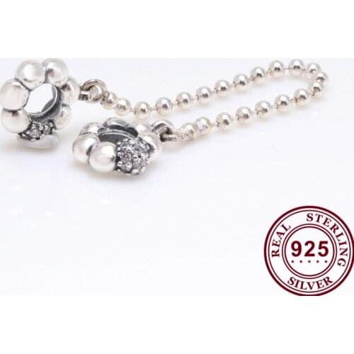 Original 925 Sterling Silver Safety Chain Of Creative Design Fit Pandora Women Bracelet & Necklace Diy Jewelry