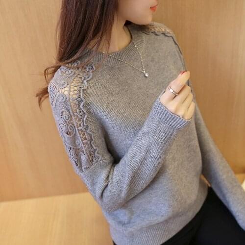 Autumn and Winter New Korean Womens Short Bat Shirt, Autumn Long-sleeved Round Neck Loose Knit Sweater Womens Sweater