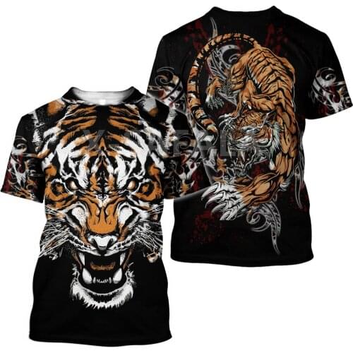 Drop Shipping Summer New Fashion Animal Tiger Men Women 3D Printed T Shirts 5 Unisex Harajuku Shirt Tee Tops