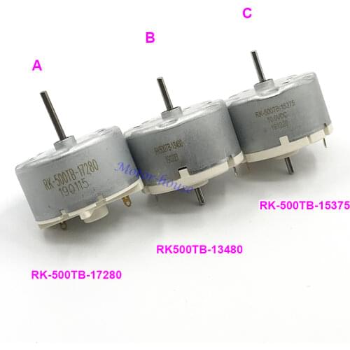 RK-500TB-17280 Carbon Brush Motor DC 3V~12V 7.4V 6100RPM Micro Round 32mm Diameter Motor Long Shaft for Sweeping Machine