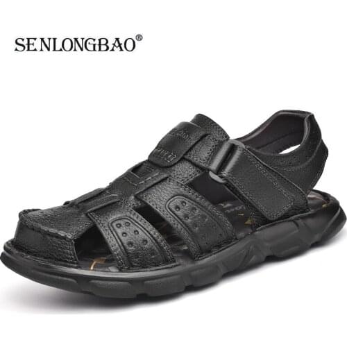 Genuine Leather Casual Shoes For Men High Quality Classic Men Sandals Summer Outdoor Walking Men Sneakers Breathable Men Sandals