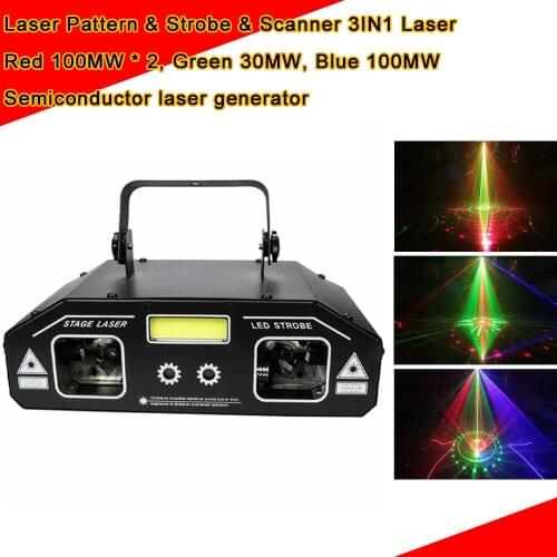 Strobe 330mw RGB DMX Animation Laser Projector Pro Dj Disco Stage Lighting Effect Party Wedding Holiday Club Bar Scanner Lights