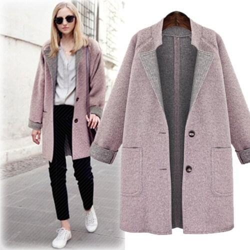 Loose Slim Overcoat Autumn And Winter Long Wool Coat 2020 Woman Winter Coats And Jackets Womens Pink Warm Coat Plus Size