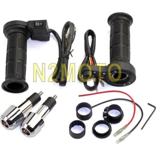 Motorcycle Warm Handlebar Grips 7/8" Heated Grip 22mm Warmer for Scooter Honda Street Bike Yamaha Bar End Slider Plug