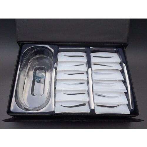 Freeshipping 12 Shaping Permanent Makeup Eyebrow Line Version Stencil Eyebrow Model For 3D Eyebrow Stencil Kits