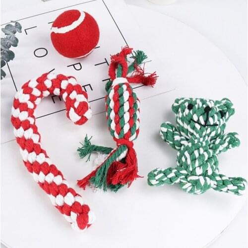 1pcs Bite Resistant Pet Dog Chew Toys for Small Dogs Cleaning Teeth Cotton Puppy Dog Rope Knot Toy Playing Animals Dogs Toys