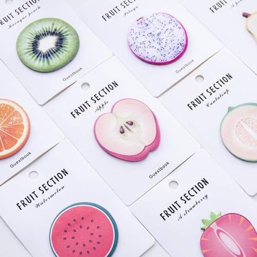 1 pcs Cute Kawaii Fruit Notebook Memo Pad Self-Adhesive Sticky Notes Office School Supplies Memo Pad
