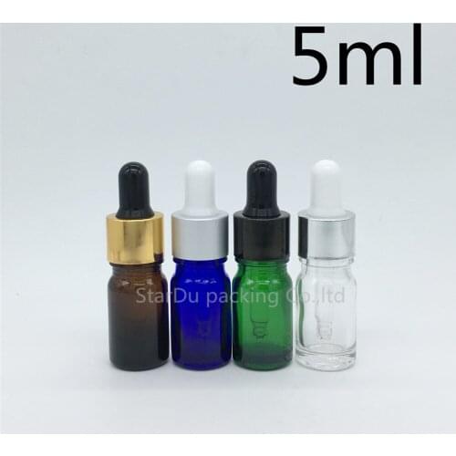 2pcs 5ml glass bottles of essential oils deployment bottle points bottling cosmetic, glass rubber dropper bottle